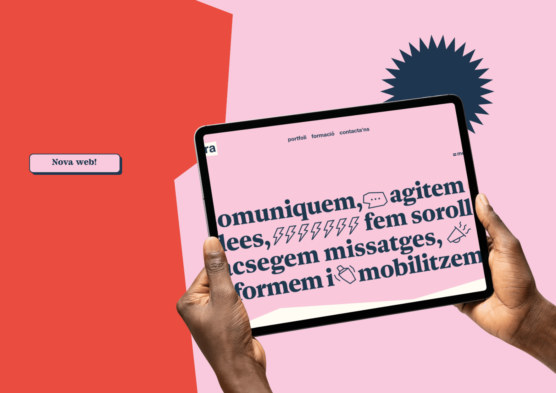 Hem fet un canvi d’imatge. Ens hem acomiada de l’antic logo, de l’antiga web, de les antigues presentacions. I ara, enfilant rosa, vermellós i negre, fins i tot tenim nou claim: comunicació agitadora. I per què tot plegat? Tota marca, passats uns anys necessita reajustar-se. No perquè ho imposi la lògica capitalista del mercat, que no ho negarem, segurament empenta una mica també: sinó perquè els organitzacions, les persones, els serveis, els productes i a la fi, les marques, també van evolucionant. I segurament, el que et representava fa 10 anys, avui ja no et representa. Per això avui presentem nova imatge, nou claim, nova web i totes les adaptacions necessàries. Ens ha costat una mica sortir: ja sabeu, A cal ferrer, ganivet de fusta. I és que suposem que ho volíem fer tant bé que em donat més voltes que un ventilador en ple agost en sequera. I siguem sinceres: també perquè els encàrrecs dels clients, sempre passaven davant. Però deixem-nos de retrets i celebrem-ho! Tenim nova imatge, tenim nova web i tenim nou claim! I voleu saber com ha estat el procés, per si també us serveix a ca vostre? Primer vam fer una reunió de briefing on vam exposar les idees que més ens agradaven en relació a com treballem, com comuniquem, com ens agradaria diferenciar-nos de les altres cooperatives i agències de comunicació, quin tipus d’imatges, tipografies o colors ens semblaven adients… Posteriorment, totes les persones que integrem La Clara vam proposar moodboards, és a dir, com un collage de diferents fotos, colors, tipos i visuals per inspirar-nos i veure què ens cassava més a totes. Amb tot plegat, amb l’informe del briefing i els moodboards més celebrats, vam passar a dissenyar el manual gràfic, que ens ha de servir, per molts anys, poder fer adaptacions de tota mena. I posteriorment hem treballat el web, base de tota comunicació. Allà hi hem reformat l’arquitectura web, hem donat més visibilitat al portfoli i hem intentat que tingui dinàmiques de moviment i usabilitat més actuals. Què n’opines? Agita o no agita la nostra nova imatge?